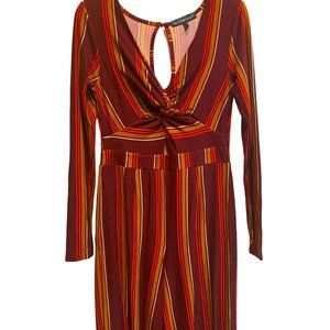 Derek Heart Striped Jumpsuit